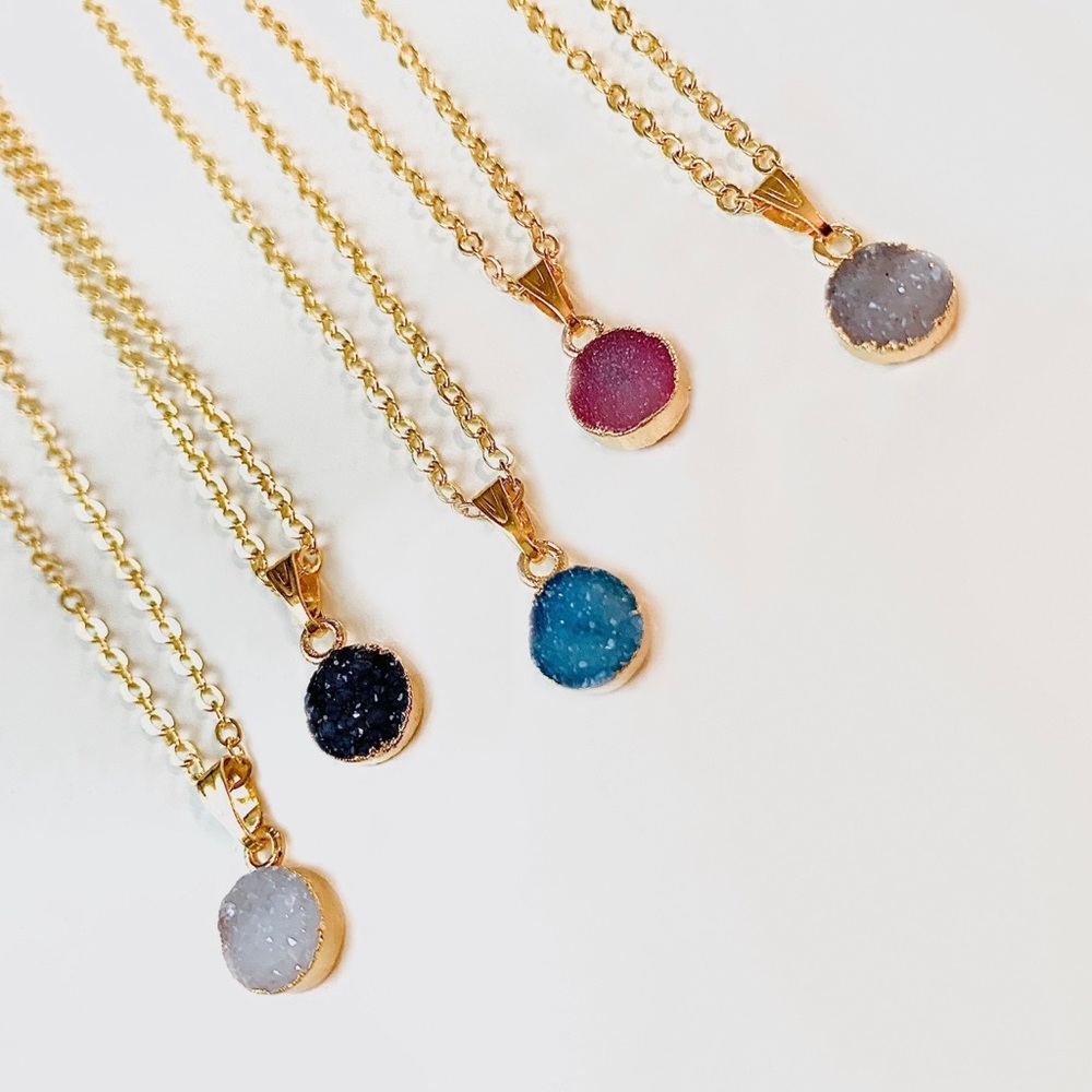 Druzy Pendant Necklace Handmade